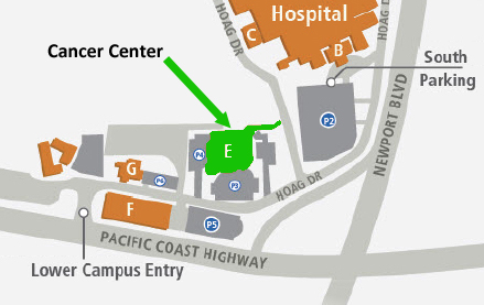 Map of Hoag Hospital.